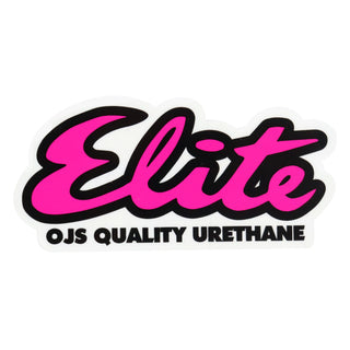 OJ Skateboard Wheels Elite Clear Mylar Sticker 4" x 2" Pink