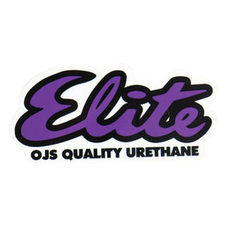 OJ Skateboard Wheels Elite Clear Mylar Sticker 4" x 2" Purple