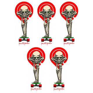 Powell Peralta Skateboard Sticker Tucking Skeleton 3.65" x 1.6" 5-Pack