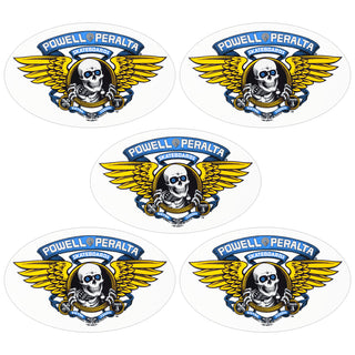 Powell Peralta Skateboard Sticker Winged Ripper Blue 6.5" 5-Pack
