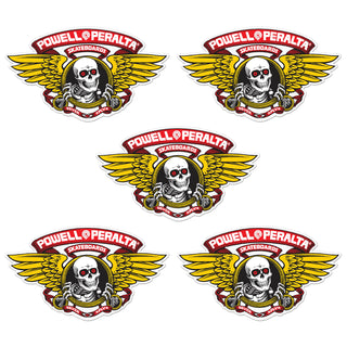 Powell Peralta Skateboard Sticker Winged Ripper Die Cut Red 5" 5-Pack