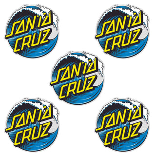 Santa Cruz Skateboards Sticker Sticker Wave Dot Blue 3" 5-Pack