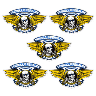 Powell Peralta Skateboard Sticker Winged Ripper Die Cut Blue 5" 5-Pack