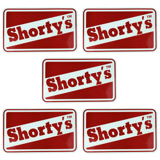 Shorty's Skateboard Logo Red/White Sticker 5-Pack