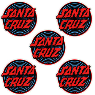 Santa Cruz Skateboard Sticker Depth Dot Blue/Red/Black Size 4.125" 5-Pack