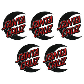 Santa Cruz Skateboards Sticker Empty Moon Dot Lt Blue/Maroon 4.25" 5-Pack