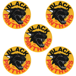 Shortys Black Panthers Skateboard Sticker Circle 4" 5-Pack