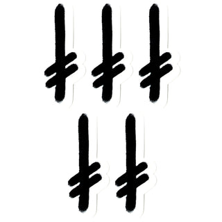 Deathwish Gang Logo 2.25 x 5 Black/White Skateboard Sticker 5-Pack