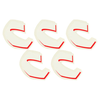 Chocolate Skateboard Sticker Shadow White/Red 3.25" x 2.75" 5-Pack