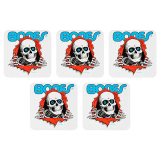 Powell Peralta Ripper Skateboard Sticker Bumper Sticker 5" Clear 5-Pack