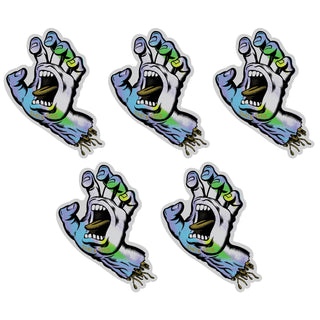Santa Cruz Skateboards Sticker Holo Screaming Hand Multi 4" 5-Pack