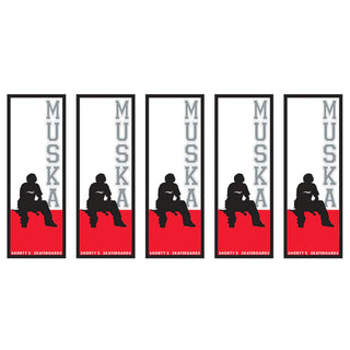 Shorty's Skateboard Sticker Muska Board 1.2" x 3.6" 5-Pack