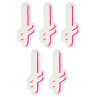 Deathwish Gang Logo 2.25 x 5 White/Pink Skateboard Sticker 5-Pack