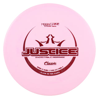 Dynamic Disc Golf Classic Blend Moonshine Justice Midrange Disc 5/1/0.5/4 Pink/Red 176 grams