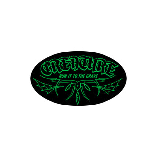 Creature Skateboard Vinyl Sticker To the Grave Green/Black 2.375" x 4"