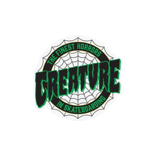 Creature Skateboard Mylar Sticker Finest Web Black/Green 3.125" x 3"