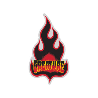 Creature Skateboard Mylar Sticker Logo Flame Red 6.25" x 3.125"