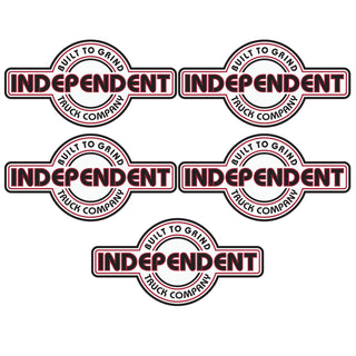 Independent Trucks Vinyl Skateboard Stickers BTG Bauhaus White/Blk/Red 4" x 2.1" 5-Pack