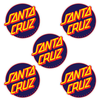 Santa Cruz Skateboard Mylar Stickers Other Dot Navy/Red 3" 5-Pack