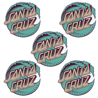Santa Cruz Skateboard Mylar Stickers Stipple Wave Dot Multi 4" 5-Pack