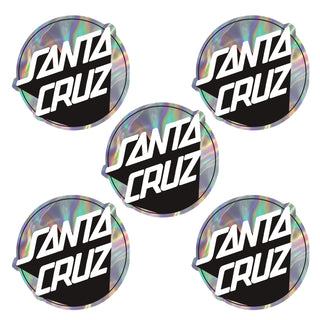 Santa Cruz Skateboard Vinyl Stickers Delta Shadow Dot Metallic 3" 5-Pack