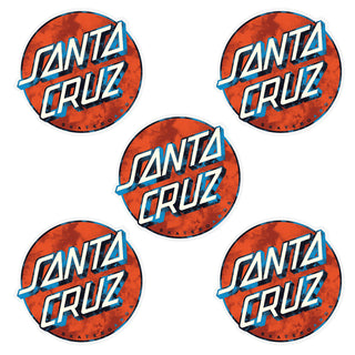 Santa Cruz Skateboard Mylar Stickers Wash Dot Multi 3" 5-Pack