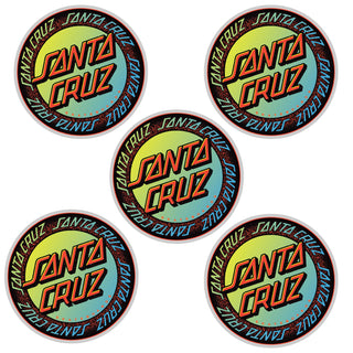 Santa Cruz Skateboard Mylar Stickers Loud Ringed Dot Multi 4.25" 5-Pack