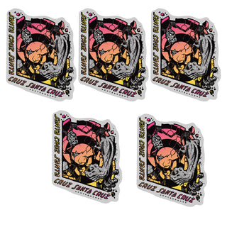 Santa Cruz Skateboard Mylar Stickers Roskopp Break Multi 5.75" x 4.35" 5-Pack
