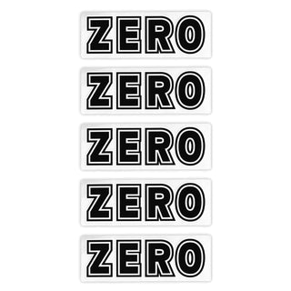 Zero Skateboard Stickers Bold Logo Clear/Black 6.5" x 2.25" 5-Pack