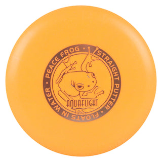 AquaFlight Floating Disc Golf Peace Frog Putter 3/3/0/1 Orange/Gold 134 grams