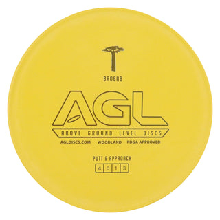 AGL Disc Golf Woodland Baobab Putter 4/1/1/3 Yellow/Gold 175 grams