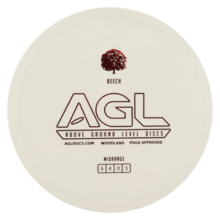 AGL Disc Golf Woodland Glow Beech Midrange Disc 5/2/0/3 White/Red 173 grams