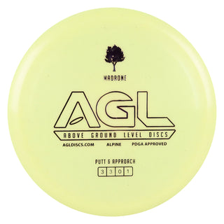 AGL Disc Golf Alpine Madrone Putter 3/3/0/1 Yellow/Purple 174 grams