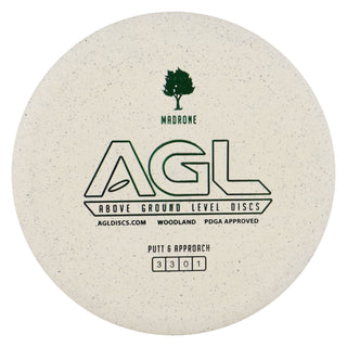 AGL Disc Golf Woodland Hemp Madrone Putter 3/3/0/1 White/Green 174 grams