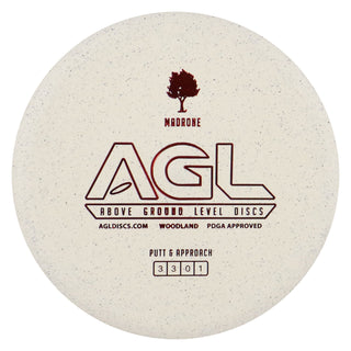 AGL Disc Golf Woodland Hemp Madrone Putter 3/3/0/1 White/Red 174 grams