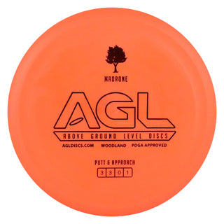 AGL Disc Golf Woodland Madrone Putter 3/3/0/1 Orange/Red 174 grams