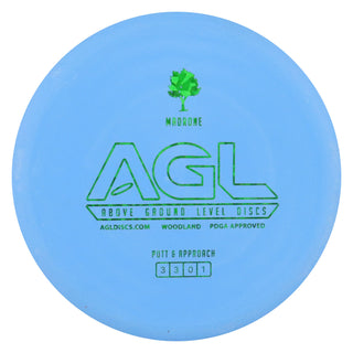 AGL Disc Golf Woodland Madrone Putter 3/3/0/1 Blue/Green Shatter 171 grams