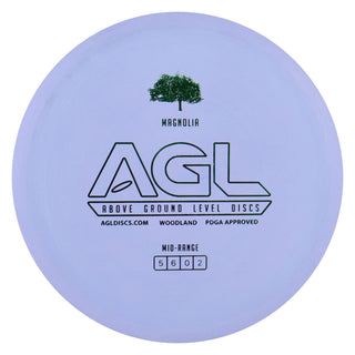 AGL Disc Golf Woodland Magnolia Midrange Disc 5/5/0/2 Lavender/Green 180 grams