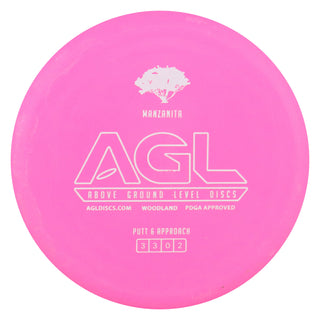 AGL Disc Golf Woodland Manzanita Putter 3/3/0/2 Pink/White 174 grams