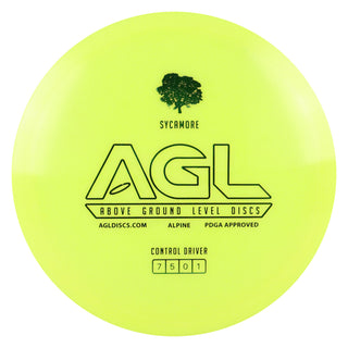 AGL Disc Golf Alpine Sycamore Fairway Driver 7/5/0/1 Yellow/Green 175 grams