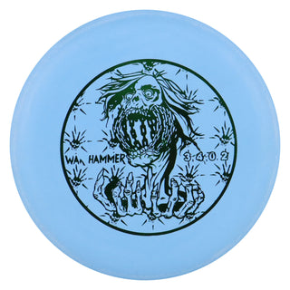 Black Zombie Disc Golf SSSS Warhammer Putter 3/4/0/2 Blue/Green 175 grams