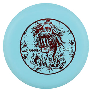 Black Zombie Disc Golf SSSS Warhammer Putter 3/4/0/2 Teal/Red 176 grams