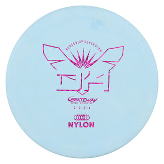 Gateway Disc Golf Nylon Rubber Alloy Superglow Devilhawk Putter 3/3/0/4 Blue/Magenta Shatter 173 grams