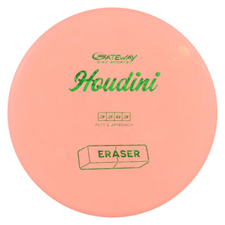 Gateway Disc Golf Eraser Houdini Putter 3/3/0/3 Peach/Green Shatter 176 grams
