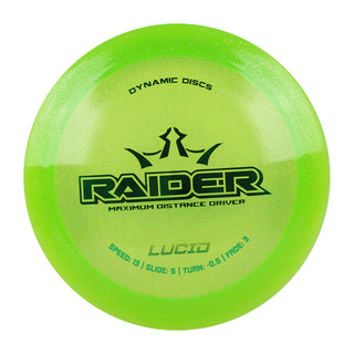 Dynamic Disc Golf Lucid Raider Distance Driver 13/5/-0.5/3 Green/Green 176 grams