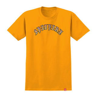 Spitfire Wheels Shirt Old E Fade Fill Gold/Red