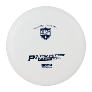 Discmania Disc Golf D-Line Flex 2 P2 Pro Putter - 2/3/0/1 - White/Blue 174 grams