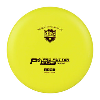 Discmania Disc Golf D-Line Flex 2 P2 Pro Putter - 2/3/0/1 - Yellow/Red 176 grams