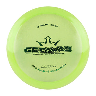 Dynamic Disc Golf Lucid Getaway Fairway Driver 9/5/-0.5/3 Clear Green Sparkle/Green 173g