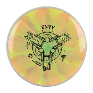 Axiom Disc Golf Cosmic Neutron Envy Putter 3/3/0/2 Orange Green/Grey 171g